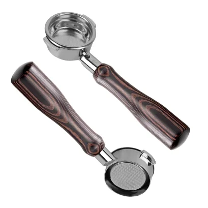 IKAPE Bottomless Portafilter Colorful Wooden Handle-Hhantom  ก้านชงแบบไม่มีทางน้ำไหล หัว E61  สี Shadow Black ขนาด 58 mm